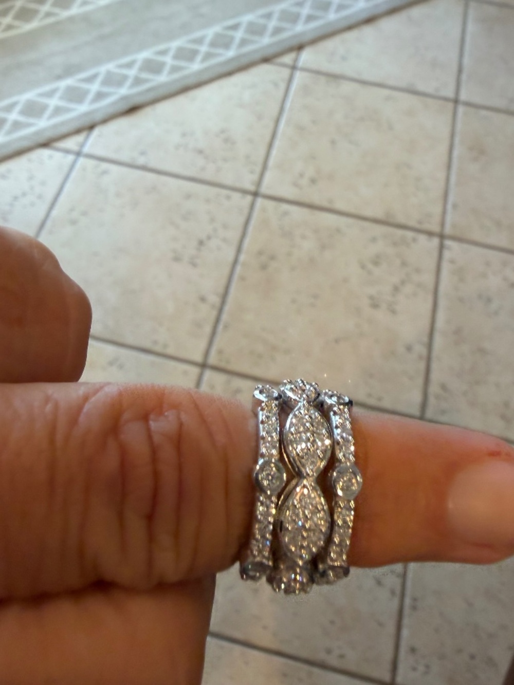 1.41 ctw Natural Diamond Ring set in 9.6 Grams of Sterling Silver